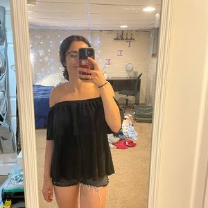 Tobi black off-shoulder blouse